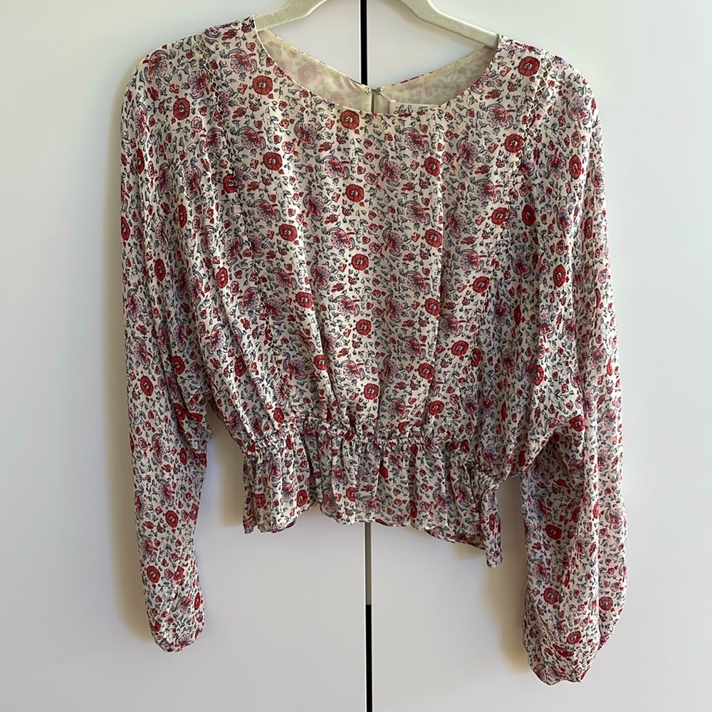LoveShackFancy silk blouse size small